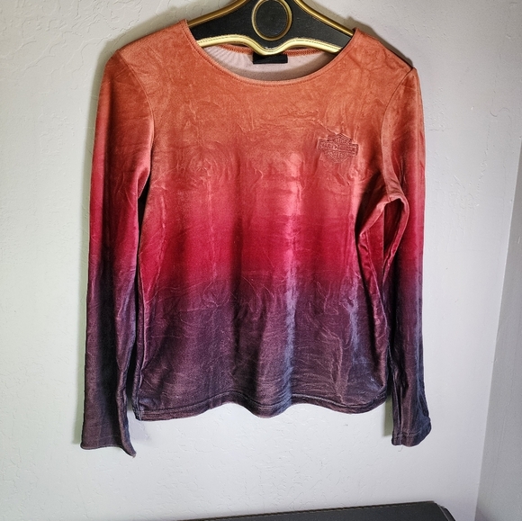 Harley-Davidson Tops - Harley-Davidson Ombre Velvour Sunset Long Sleeve Top